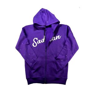 Rhinestone Zip-Up Hoodie